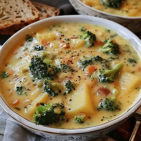 Potato Soup Broccoli, Broccoli Soup With Potatoes, Potato Bacon Broccoli Soup, Potato Broccoli Soup Recipe, Loaded Broccoli Potato Soup, Broccoli Potato Soup Crockpot, Broccoli And Potato Recipes, Broccoli Bacon Soup, Potato And Broccoli Recipes