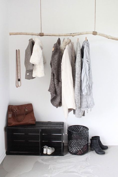 Explore the style files' photos on Flickr. the style files has uploaded 5972 photos to Flickr. Wooden Clothes Rack, Diy Coat Rack, Hanging Coat Rack, Dekorasi Kamar Tidur, غرفة ملابس, Wooden Crate, My New Room, Clothing Rack, Dressing Room