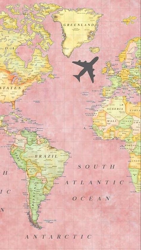 Pink Travel Wallpaper, Wanderlust Wallpapers, Wallpaper Girly Aesthetic, Cute Maps, طابع بريدي, Travel Wallpaper, Wallpaper Pastel, Wallpaper Vintage, Computer Wallpaper