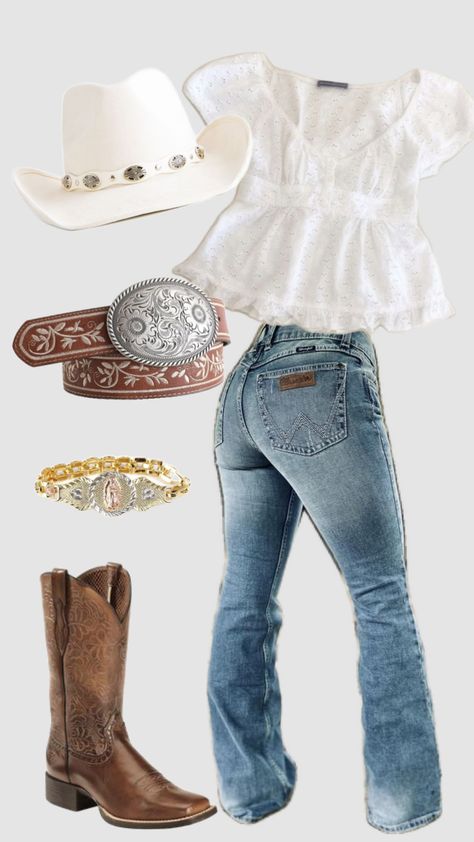 Trajes Country, Cute Cowgirl Outfits, Casual Country Outfits, Outfits For Mexico, Southern Outfits, Country Style Outfits, Western Wear Outfits, Cute Country Outfits, Looks Country