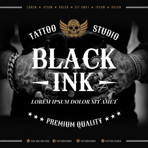 TATTOO STUDIO BANNER Tattoo Artist Banner, Tattoo Banner Design, Banner Tattoo, Tattoo Banner, Medium Tattoos, Sea Logo, 90s Rappers, Banner Templates, Publicidad Creativa