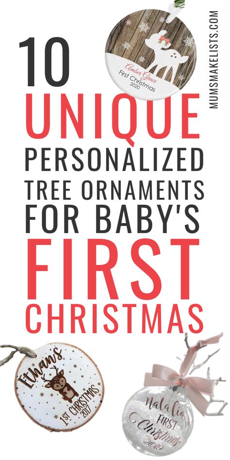 Diy Baby 1st Christmas Ornament, Diy Baby’s First Christmas Ornament, Christmas Planning List, Printable Christmas Decorations, Planning List, Tree Baubles, Photo Christmas Ornaments, Unique Christmas Trees, Christmas Tree Inspiration