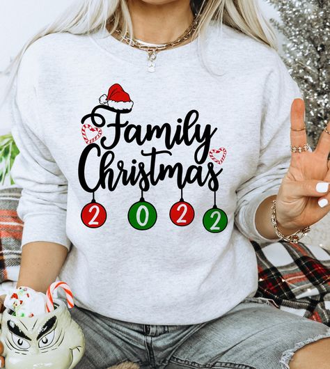 Family Christmas 2022 Sweatshirt Family Christmas Sweatshirt image 1 Christmas Sweatshirt Ideas, Silly Shirts, Quote Shirts, Christmas Tee Shirts, Science Shirts, Funny Xmas, Weird Shirts, Black And White Shirt, Unisex Sweater