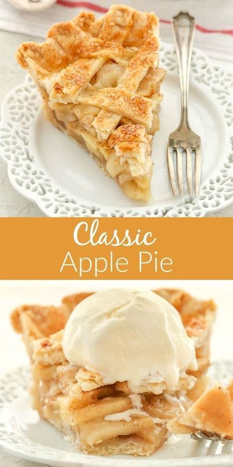 This classic apple pie recipe from Live Well Bake Often features a sweet apple filling packed inside a delicious flaky pie crust. This homemade apple pie is the perfect classic dessert for any time of year! It's perfect for fall or Thanksgiving! Try it today. Apple Pie Recipe Store Bought Crust, Apple Pie Pillsbury Crust, Honey Crisp Apple Pie Recipe, Apple Pie Thanksgiving, Fuji Apple Pie Recipe, Easy Apple Pie Recipe With Premade Crust, Pillsbury Apple Pie, Apple Pie Recipe Easy Homemade, Thanksgiving Apple Pie