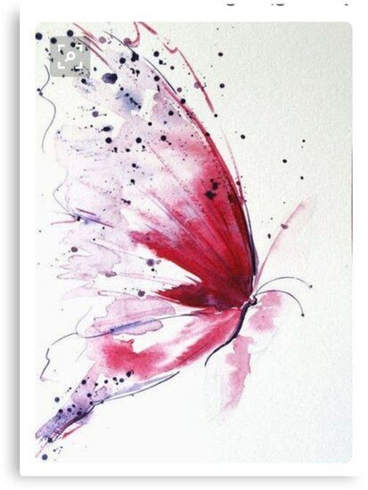 Un papillon peint par des fées • Découvrez des millions d'œuvres originales, imaginées par des artistes indépendants. Watercolor Butterflies, Desen Realist, Butterfly Art Painting, Watercolor Paintings For Beginners, Diy Watercolor Painting, Plakat Design, Art Aquarelle, Seni Cat Air, Red Butterfly