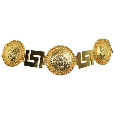 Preowned Gianni Versace Medusa Gold Chain Belt ($1,550) ❤ liked on Polyvore featuring accessories, belts, versace, brown, brown belt, vintage brown belt, vintage belts and versace belt Belts Vintage, Gold Chain Belt, 90s Y2k Fashion, Versace Gold, Vintage Versace, Belt Vintage, Belt Brown, Versace Belt, Chain Belts