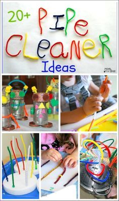 The best pipe cleaner crafts and activities for kids! Indoor Activities For Toddlers, Crafts And Activities For Kids, Preschool Fine Motor, Pipe Cleaner Crafts, Aktivitas Montessori, Crafts For Boys, Indoor Activities For Kids, Pipe Cleaners, Toddler Art