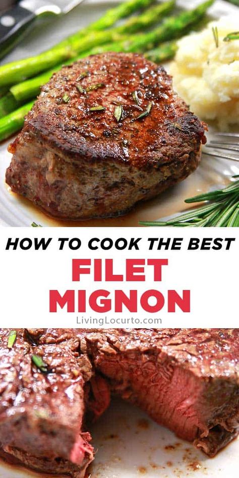 How to cook the best filet mignon! This easy low carb recipe will give you a perfect steak every time. #steak #beef #easyrecipe #lowcarb Filet Mignon Steak Recipes, Best Filet Mignon Recipe, Best Filet Mignon, Filet Migon, Filet Recipes, Beef Tenderloin Recipes, Mignon Steak, Filet Mignon Recipes