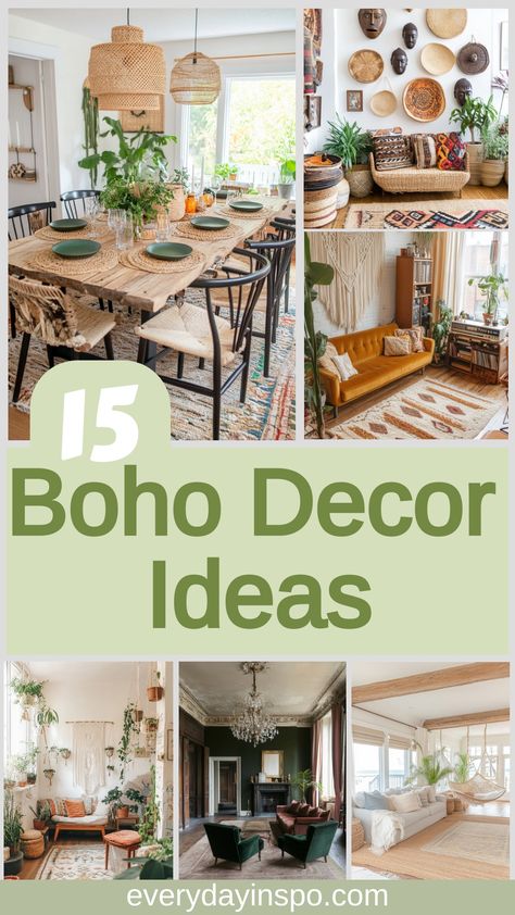 Get some cheap and simple boho decor ideas to transform your home. Boho Bungalow Decor, Boho Gallery Wall Ideas, Tiny Cottage Decor, Cheap Boho Decor Ideas, Simple Boho Decor, Boho Decor Diy Bohemian Homes, Boho Decorating, Boho Decor Ideas, Boho Entryway