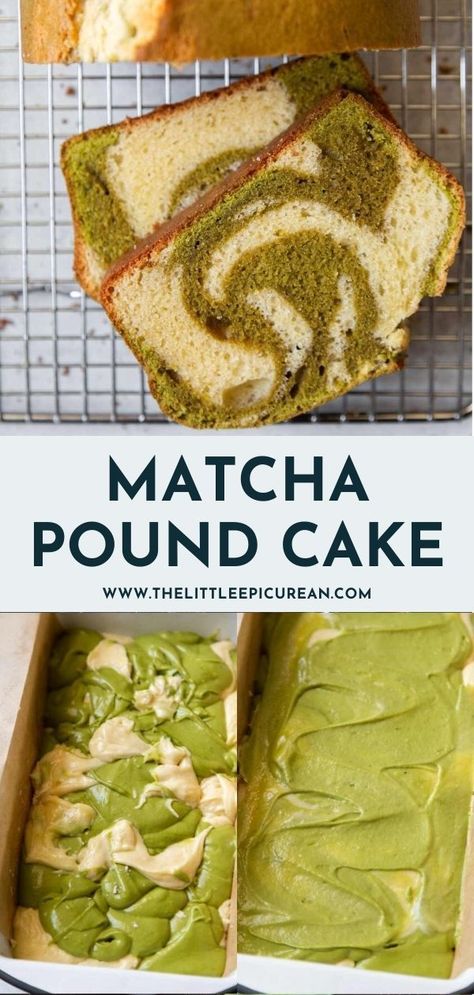 Matcha pound cake is moist, soft, and flavorful. Perfect for any occasion or a sweet escape. Indulge guilt-free! Matcha Marble Cake, Yummy Matcha Drinks, Savory Matcha Recipes, Baking With Matcha, Matcha Recipe Desserts, Matcha Baked Goods, Matcha Deserts, Tea Cake Ideas, Matcha Baking Recipes