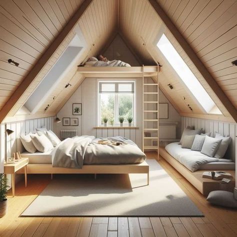 35+ Cool Attic Bedroom Design Ideas » HomeDecorFull Attic Layout Ideas, Attic Bedroom Window Ideas, Ways To Organize Shoes, Open Loft Space, Bedroom Attic Ideas, Attic Master Suite, Organize Shoes, Attic Bed, Attic Bedroom Designs