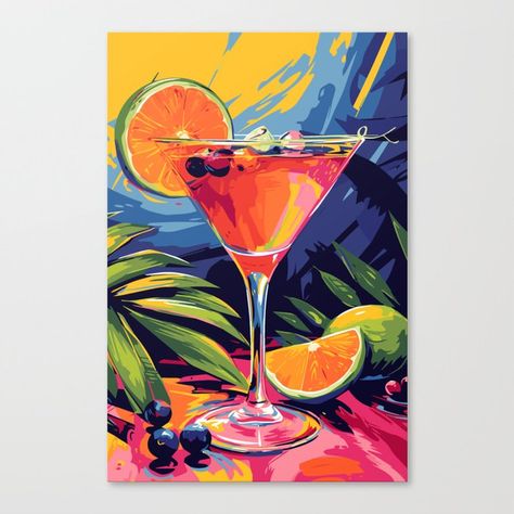 Shop Pop Martini Splash Abstract Avant-garde Cocktail Painting Canvas Print by dazzlinghandmade on Society6! Cocktail Painting Acrylic, Cocktail Painting, Craft Pictures, Cocktail Set, Crafts With Pictures, Painting Canvas, Painting Ideas, Martini, Artwork Prints