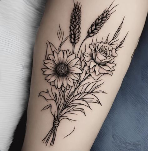 Country Floral Tattoo, Floral Tattoo Styles, Women's Tattoo Thigh, Upper Thigh Hip Tattoo Women, Country Boot Tattoo, Western Chest Tattoo Men Ideas, Cowboy Hat And Flowers Tattoo, Tattoo Ideas Country Style, Western Calf Tattoo