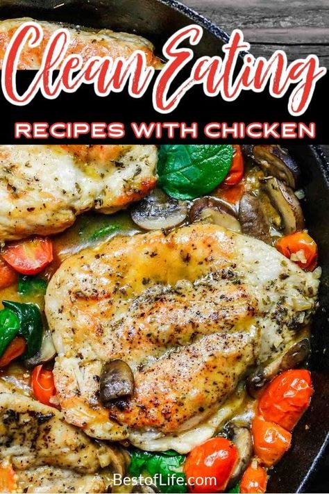 Healthy Clean Eating Chicken Recipes, Clean Eating Chicken Casserole, Clean Chicken Dinner, Easy Clean Chicken Recipes, Healthy Chicken Meals Clean Eating, Gut Health Chicken Recipe, New Chicken Recipes Healthy, Noom Chicken Recipe, Clean Eating Meat Recipes