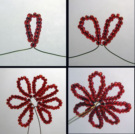 For Junior Jeweler badge Artistic Life: Tutorial: Simple Beaded Flower Flower Bead Pattern, Beaded Cactus, Beading Instructions, Seed Bead Jewelry Patterns, Beaded Flowers Patterns, Seed Bead Crafts, Бисер Twin, Seed Bead Flowers, French Beaded Flowers