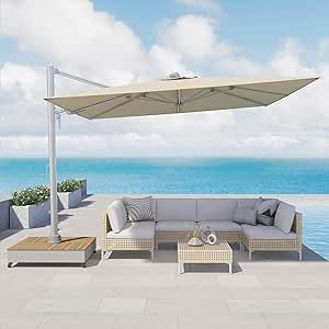 Large Patio Umbrellas, Deck Backyard, Cantilever Patio Umbrella, Umbrella Cover, Shade Umbrellas, Offset Umbrella, Cantilever Umbrella, Deck Garden, Pool Decks