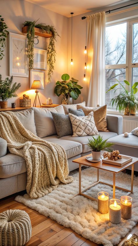 Condo Decorating Living Room, Boho House Aesthetic, Hygge Living Room, Dream Apartment Decor, Dekorasi Kamar Tidur, غرفة ملابس, Hus Inspiration, Apartment Decor Inspiration, Decor Home Living Room