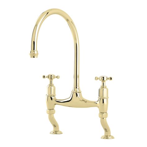 Perrin & Rowe - Ionian two hole bench mounted mixer with crossheads and offset legs | The English Tapware Company The English, Kitchen Interior, Bench