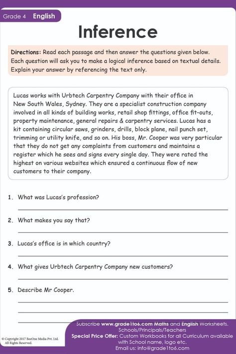 Inference Worksheet, English Worksheets For Grade 1, Ielts Writing Task1, Free English Worksheets, Ela Worksheets, Improve Reading Comprehension, British School, Making Inferences, Speech Path