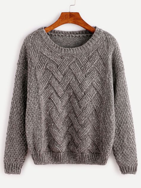 Dark Grey Drop Shoulder Sweater | SHEIN USA Loose Pullover Sweater, Textured Knit Sweater, Drop Shoulder Sweater, Fur Clothing, Grey Long Sleeve Shirt, Long Sleeve Jumper, Grey Knit Sweater, Long Sleeve Pullover Sweater, Drop Shoulder Sweaters