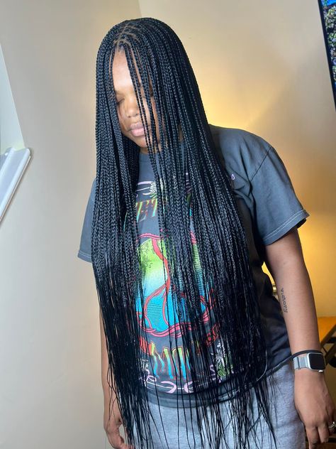 Small Full Knotless Braids, Extra Small Knotless Braids, Small Knotless Braids, Small Knotless, Stitch Braids, Blowout Hair, Knotless Braids, Braiding Hair, Long Braids