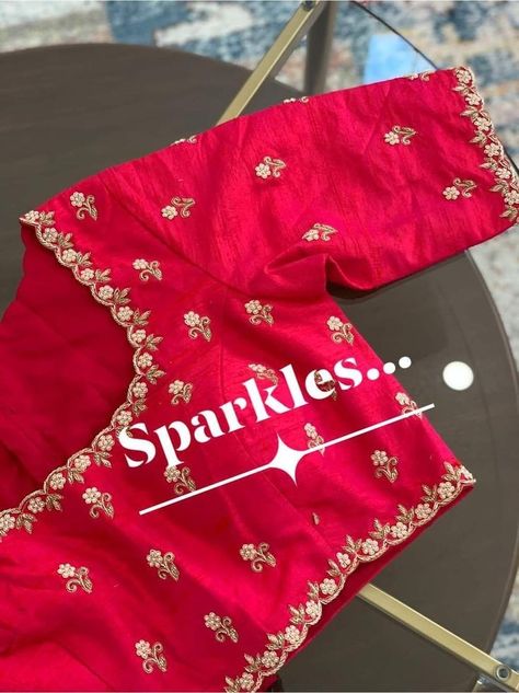 Simple Blouse Works For Pattu Sarees, Blawos Design New, Blouse Embroidery Designs Simple, Simple Maggam Work Blouse Designs Simple, Simple Maggam Designs, Red Blouse Maggam Work Designs, Simple Maggam Work Designs For Blouses, Simple Embroidery Designs For Blouse, Simple Maggam Works