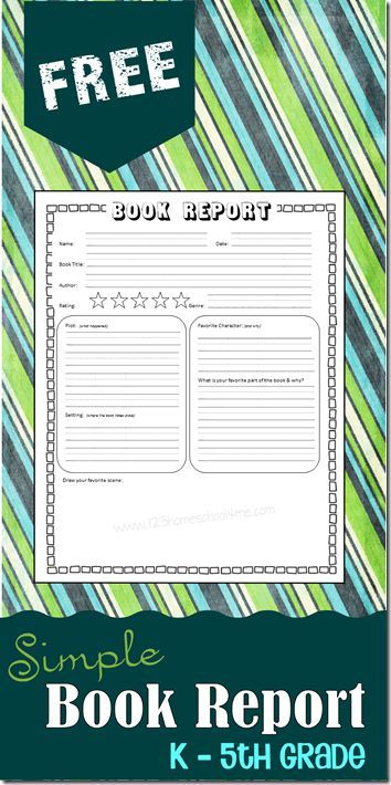 FREE Book Report Form for Kindergarten, 1st grade, 2nd grade, 3rd grade, 4th grade, and 5th Grade. Great for reading comprehension and improving writing skills. (homeschool language arts) Book Report Ideas, 123 Homeschool 4 Me, Homeschool Fun, Improve Reading Comprehension, Book Reports, 4th Grade Reading, 3rd Grade Reading, Free Homeschool, Grade Book