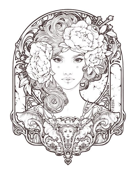 Butterfly Portrait, Designing Tattoos, Alphonse Mucha Art, Fairy Butterfly, Mucha Art, Art Nouveau Illustration, Digital Portrait Art, Tattoo Sketches, Tattoo Artist