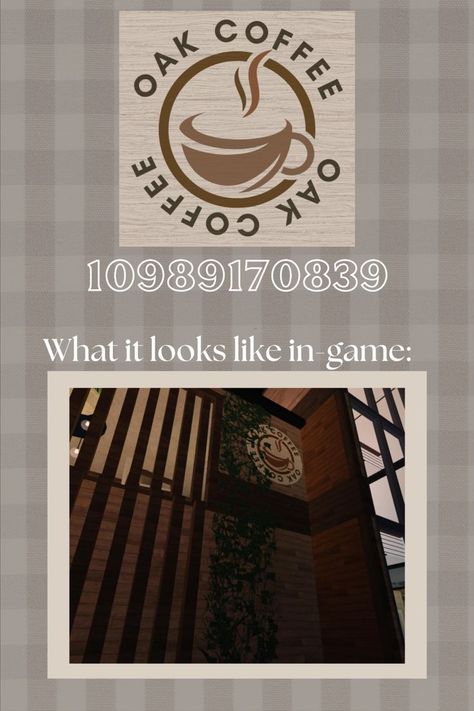 A bloxburg decal for your very own coffee shop! <3 if you have any suggestions just lmk #bloxburg #roblox #bloxburgdecal #coffeeshop #bloxburgcoffeeshop Bloxburg Picture Id Codes Coffee, Bloxburg Coffee Shop Decal Codes, Bloxburg Cafe Decals Codes Starbucks, Bloxburg Cafe Names Codes, Dining Room Codes Bloxburg, Apartment Codes Bloxburg, Roblox Coffee Shop Decals, Bloxburg Cafe Tables, Bloxburg Arrow Decal Codes