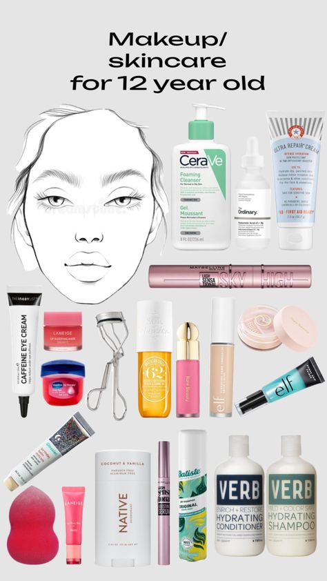 #makeup #skincare #beauty Makeup Ideas For 12 Yo, Skincare Routine For 12-13, Makeup 12 Old, 13 Yo Makeup, Makeup Ideas For 12-13, Skin Care Routine For 12 Year, Makeup 12-13, Skincare For 11-12, Skincare For 12 Yo