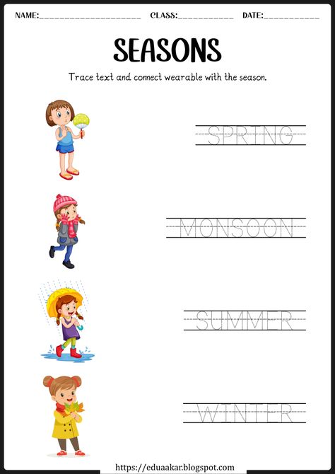 Seasons Worksheets For Kids, Seasons Worksheets For Kindergarten, Teaching Seasons, Seasons Kindergarten, Weather For Kids, School Grants, Seasons Worksheets, Spring Worksheet, Nature Education