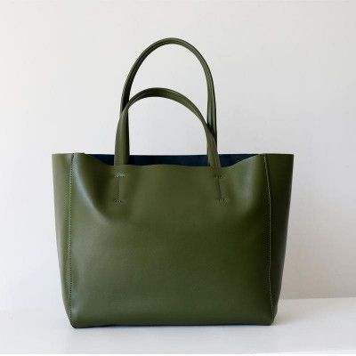 Green Soft Leather Daily Tote Bags for $94.99 | Baginning Tote Bag Luxury, Classic Leather Tote, Soft Leather Tote, Leather Tote Bag Women, Cowhide Bag, Lv Bags, Commuter Bag, Big Bag, Handbags Women