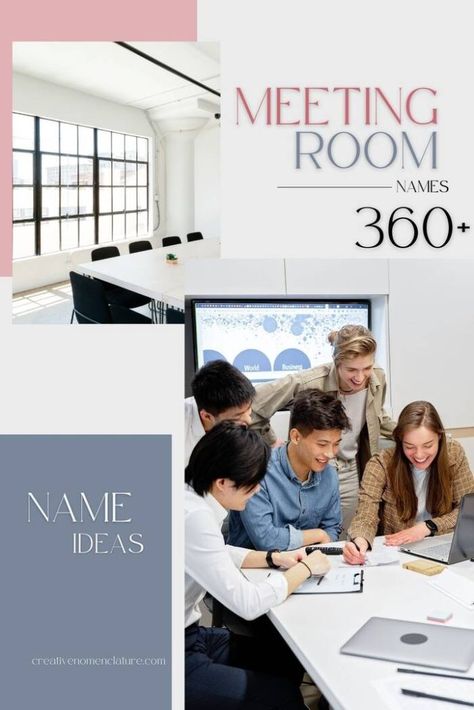 360 Perfect Conference and Meeting Room Name Ideas Meeting Room Names, Meeting Of The Minds, Office Meeting Room, Conference Hall, Brain Booster, How To Motivate Employees, Office Meeting, Meeting Rooms, Name Ideas