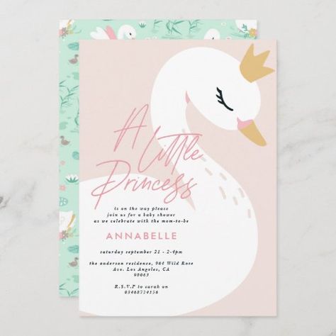 Swan baby shower girly pink aqua cute elegant for $2.92 - Baby Shower Invitations Swan Baby Shower, Beautiful Swan, Elegant Baby Shower, Elegant Photo, Elegant Baby, Photo Beautiful, Baby Shower Invites, Colored Envelopes, Baby Shower Invites For Girl