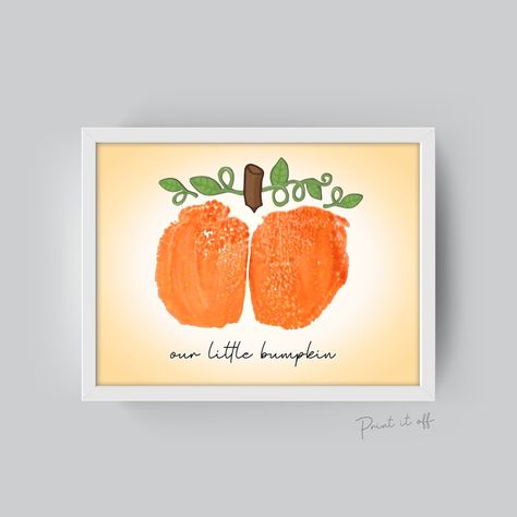 Bum Print Art Baby, Fall Baby Keepsake Crafts, Baby Thanksgiving Crafts, Baby Pumpkin, Baby Art Projects, Footprint Crafts, Baby Keepsakes, Halloween Arts And Crafts, Diy Bebe