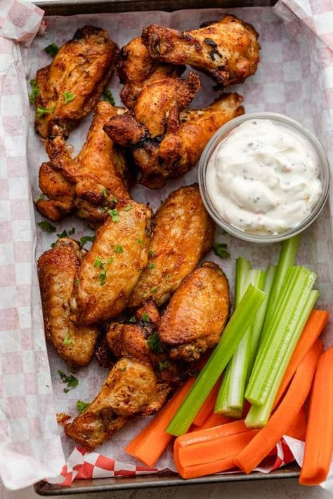 Air Fryer Chicken Wings {Quick + Crispy} - Feel Good Foodie Air Fry Chicken Wings Crispy, Air Fry Wings Recipe, Airfryer Wings Chicken, Oven Air Fried Chicken Wings, Airfryer Chicken Wings Crispy, Garlic Wings Air Fryer, Air Fryer Fried Chicken Wings, Chicken Wings In The Air Fryer, Crispy Chicken Wings In Air Fryer