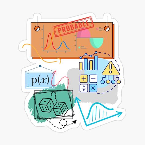 Statistics Stickers, Statistics Aesthetic, Mathematics Stickers, Mathematical Formulas, Probability Math, Probability And Statistics, Cool Laptop Stickers, Math Design, Learn Computer Science