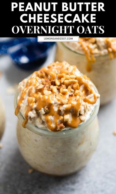 Mornings that start with peanut butter are always the best. These Peanut Butter Cheesecake Overnight Oats are a perfect ready to go breakfast that you will look forward to waking up to. Whether it’s a slow morning or one you have to jam a hundred things into, this simple, make ahead oatmeal will be perfect all summer long! #NationalPeanutBoard #HowDoYouPB #overnightoats Overnight Oats Recipe Cheesecake, Peanut Butter Cheesecake Overnight Oats, Healthy Meal Prep Recipes Dinner, Make Ahead Overnight Oats, Overnight Oats With Cheesecake Pudding, Peanut Butter Powder Overnight Oats, Butterscotch Overnight Oats, Overnight Oats Cheesecake Jello, Peanut Butter Over Night Oats