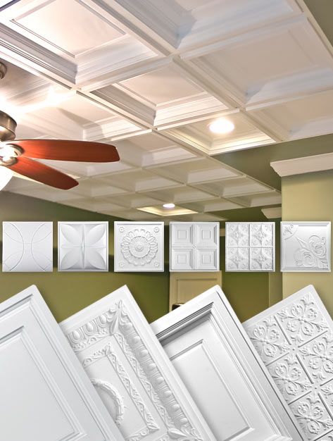 Decorative Drop Ceiling Ideas, Suspended Ceiling Tiles Ideas, Lay In Ceiling Tiles, Surface Mount Ceiling Tiles, Vinyl Ceiling Tiles, White Metal Ceiling Ideas, Basement Ceiling Tiles Makeover, How To Paint Ceiling Tiles, Stick On Ceiling Tiles