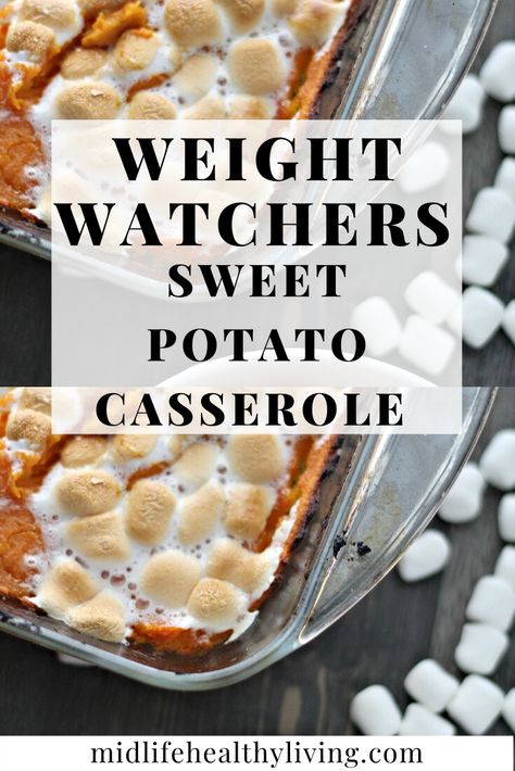 Sweet Potato Casserole Healthy, Weight Watchers Casserole, Sweet Potatoes Recipe, Baked Sweet Potatoes, Sweet Potato Recipes Casserole, Weight Watchers Recipes Desserts, Fluff Desserts, Stuffed Sweet Potato Healthy, Healthy Side Dish