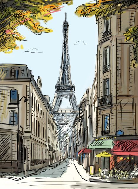 Paris Paris Drawing, Art Parisien, Paris Illustration, Desen Realist, Travel Drawing, Beautiful Sketches, Architecture Drawing Art, Seni Cat Air, 수채화 그림