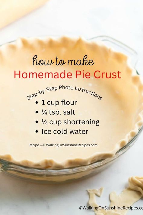 Follow these easy step-by-step instructions for how to make pie crust for either sweet or savory recipes. Easy Homemade Pie Crust, Easy Homemade Pie, Perfect Pie Crust Recipe, Flaky Pie Crust Recipe, Homemade Pie Crust, Homemade Pie Crust Recipe, Easy Pie Crust, Pie Crust Recipe, Perfect Pie Crust