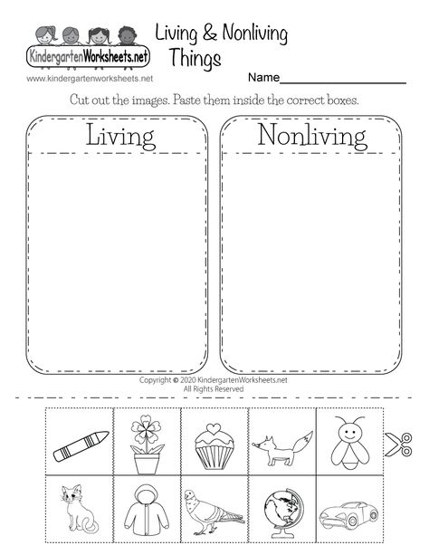 Free Printable Living and Nonliving Things Worksheet for Kindergarten Preschool Science Lessons Ideas, Living Or Nonliving Worksheet, Kindergarten Worksheets Free Printables Science, Living And Nonliving Things Kindergarten, Non Living Things Worksheet Kindergarten, Kindergarten Living And Nonliving, Preschool Science Worksheets Free, Year 1 Science Worksheets, Living Things For Kindergarten