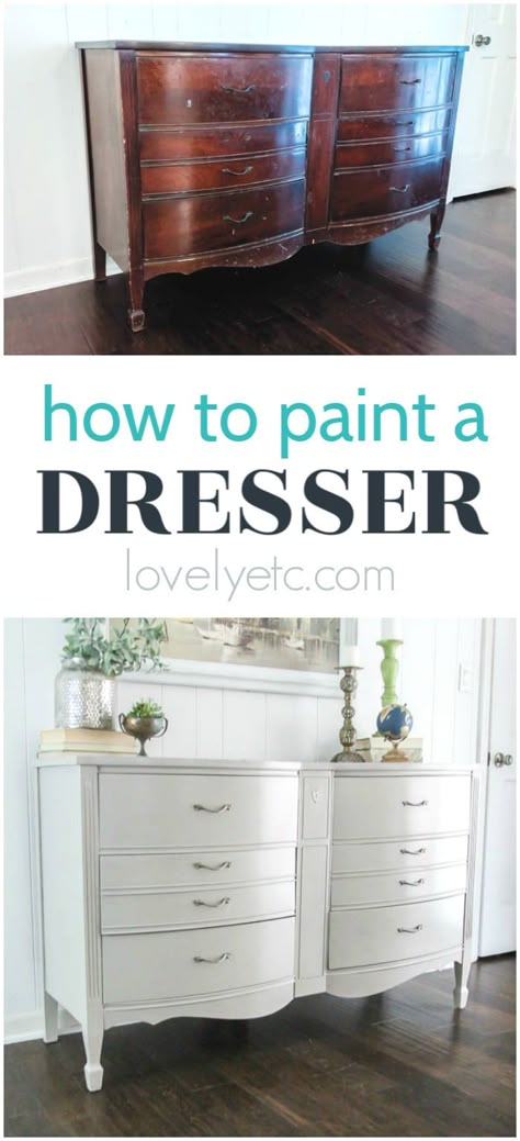 Paint Dresser Diy, Refinished Dresser Diy, Paint A Dresser, Low Dresser, Dresser Refinish, Bedroom Bliss, Diy Dresser, Learn How To Paint, Painted Dresser