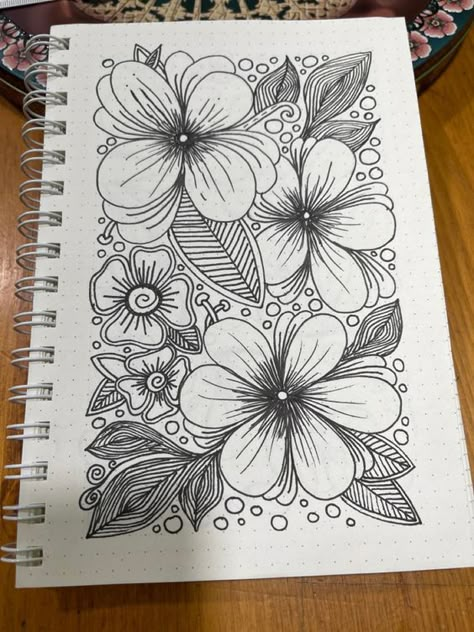 Zentagle Drawing Easy, Flower Zentangle, Doodle Art Flowers, Zentangle Artwork, Zen Doodle Art, Sharpie Art, Tangle Art, Flower Sketches, Zentangle Drawings