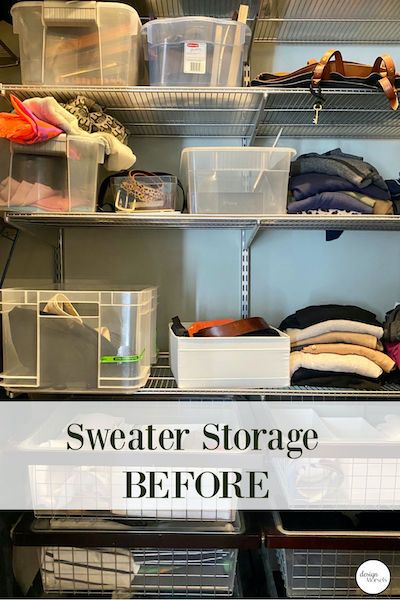 Odd Shaped Closet Solutions | Life at Bella Terra Best Way To Store Cardigans, Sweaters In Closet Organizing, Organize Sweaters In Closet, How To Store Sweaters In Closet, Sweater Organization Closet, Odd Shaped Closet, Sweatshirt Storage Ideas, Closet Sorting, Sweater Storage Ideas