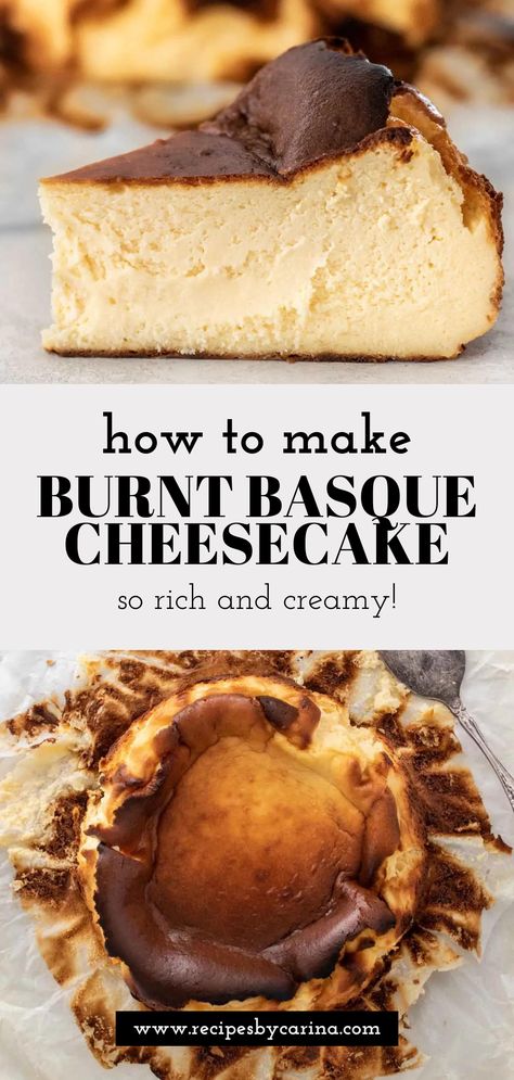 Ube Basque Burnt Cheesecake, Basque Burnt Cheesecake Recipes, Vegan Burnt Basque Cheesecake, Burn Basque Cheesecake Recipe, Cheesecake Baked Recipes, Bask Cheesecake Recipe, Bisque Cheesecake, Burnt Basque Cheesecake Recipe, Cheesecake Basque