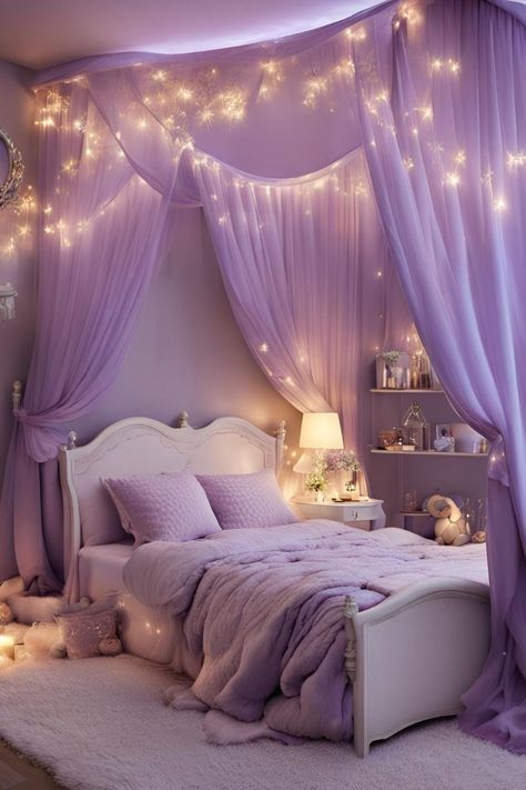 Girls Purple Bedroom Ideas, Lilac Girls Bedroom, Lilac Bedroom Ideas, Bedroom Magic, Princess Kids Room, Aemma Targaryen, Lilac Bedroom, Purple Girls Bedroom, Purple Girls Room