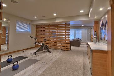 Gym In Living Room, Basement Gym And Family Room, Home Gym Design Ideas, Gym Design Ideas, Home Gym Basement, Home Gym Ideas, Wellness Room, Basement Gym, Basement Inspiration