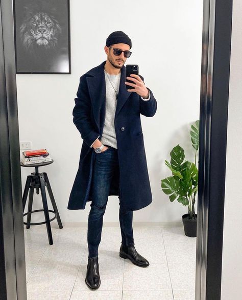 Turtle Neck Outfit Aesthetic, Navy Coat Outfit, Turtle Neck Outfit Men, Outfit Aesthetic Men, Turtle Neck Outfit, Sweater Outfits Men, Aesthetic Men, Turtleneck Outfit, Stylish Men Casual